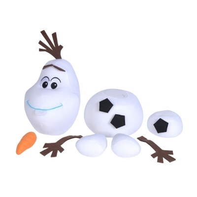 Pelúcia desmontável do boneco Olaf com partes separadas e cenoura de tecido.