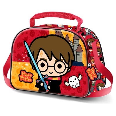 Bolsa infantil Harry Potter com ilustração colorida e texto
