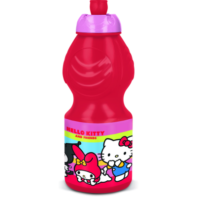 Garrafa desportiva vermelha com personagem Hello Kitty