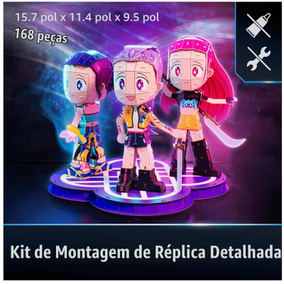 Kit de montagem de miniaturas de personagens coloridos com 168 peças