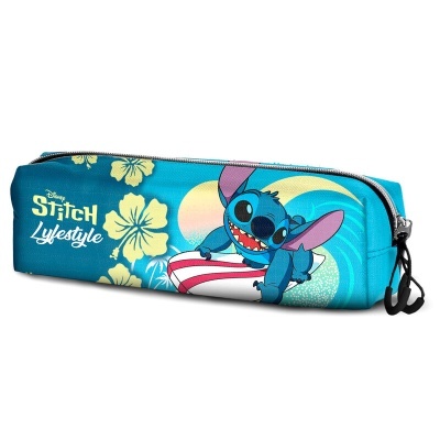 Estojo azul com imagem do Stitch e texto Disney Stitch Lifestyle.
