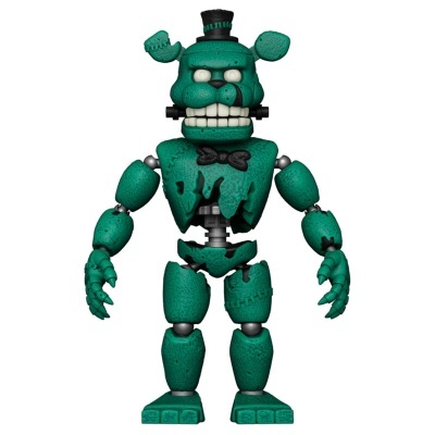 Figura de ação de robô verde articulado com chapéu preto