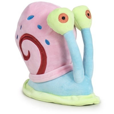 Pelúcia de lesma rosa e azul com olhos grandes