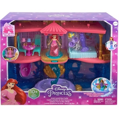 Brinquedo Disney Princess Ariel's Land & Sea Castle com figura da Ariel e acessórios