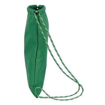 Mochila pequena de cordão verde com alças de cordão fina