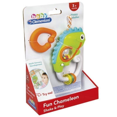 Brinquedo bebé Fun Chameleon Baby Clementoni em embalagem