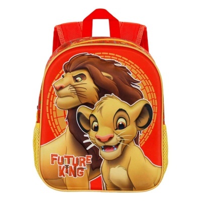 Mochila infantil com desenho do Leão e Leãozinho e texto FUTURE KING