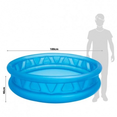 Piscina insuflável azul redonda com 188 cm de diâmetro e 46 cm de altura
