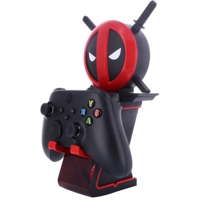 Suporte Deadpool para comando Xbox preto com botões coloridos