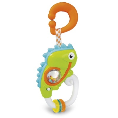 Brinquedo bebé camaleão em plástico colorido com clipe de gancho