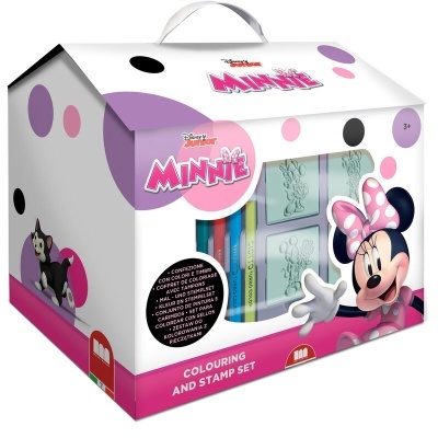 Conjunto de coloração e carimbos Disney Minnie para crianças