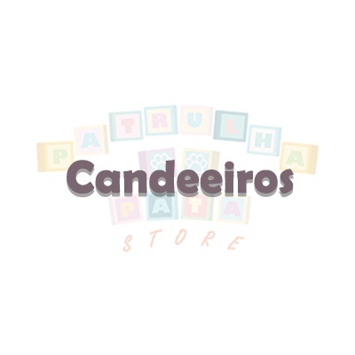 Logotipo ou banner com texto 'PATRULHA PATA', 'Candeeiros' e 'STORE'