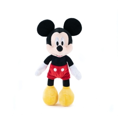 Boneco de peluche Mickey Mouse com calções vermelhos e sapatos amarelos