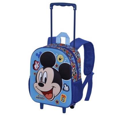 Mochila de carrinho azul com estampa do Mickey Mouse