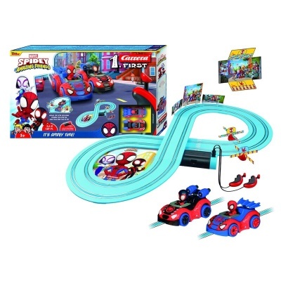 Conjunto Carrera FIRST Marvel Spidey pista de corridas com carrinhos Homem-Aranha
