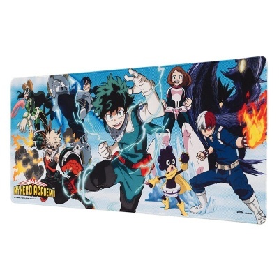 Tapete de jogo MY HERO ACADEMIA com personagens de anime em poses de ação