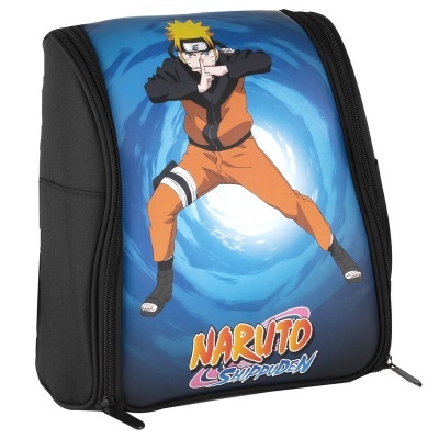 Estojo escolar com imagem de Naruto Shippuden e fecho preto