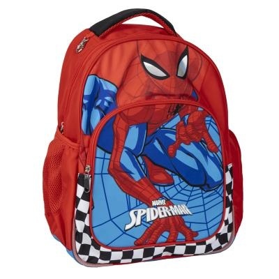 Mochila infantil vermelha com imagem do Homem-Aranha