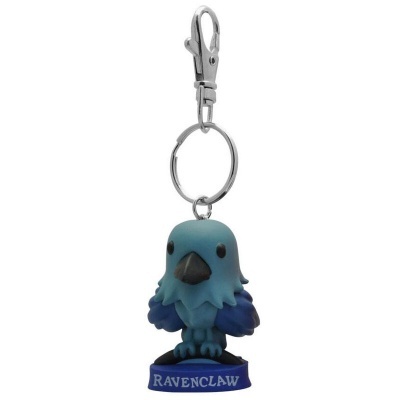 Porta-chaves com figura azul de ave RAVENCLAW em suporte azul
