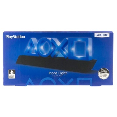 Caixa azul de luz decorativa Icons Light com símbolos PlayStation