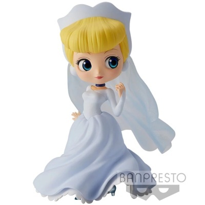 Figura colecionável de noiva com vestido branco e véu