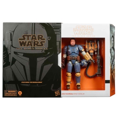 Figura de ação Star Wars The Black Series Jon Favreau Iha'z Vizsla na embalagem