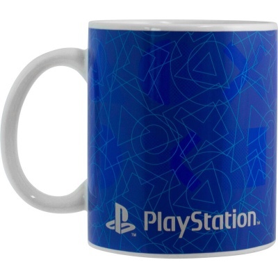 Caneca de cerâmica azul com logótipo PlayStation branco