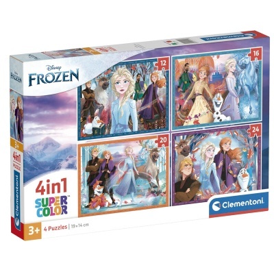 Caixa de puzzles Disney Frozen Clementoni com 4 puzzles 4in1