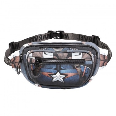 Bolsa de cintura azul do Capitão América com alça preta MARVEL