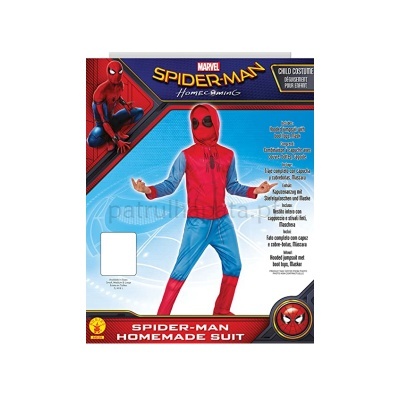 Fato de criança Spider-Man Homemade Suit vermelho e azul com padrão de teia