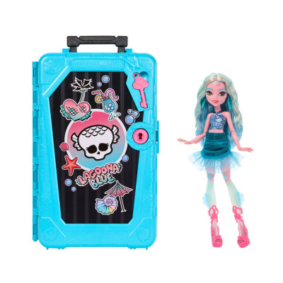 Boneca com mala azul e desenhos LAGOONA BLUE