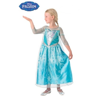 Vestido de criança azul claro inspirada na Elsa do Disney Frozen