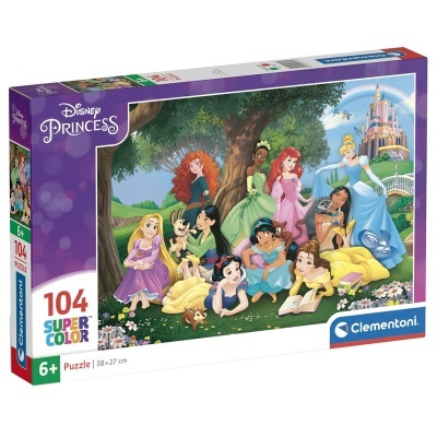 Quebra-cabeças Clementoni 104 peças Princesas Disney com imagem colorida