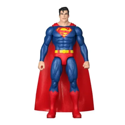 Boneco de ação do Super-Homem com traje azul e vermelho e capa