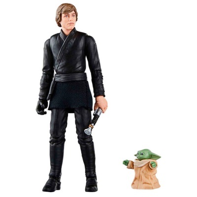 Bonecos de ação Star Wars, figuras humanas vestidas e figura pequena verde com túnica
