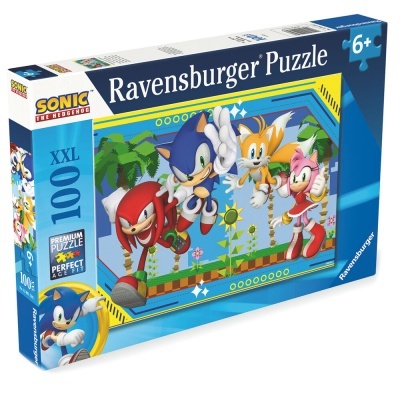 Caixa de quebra-cabeças Ravensburger com personagens de Sonic the Hedgehog