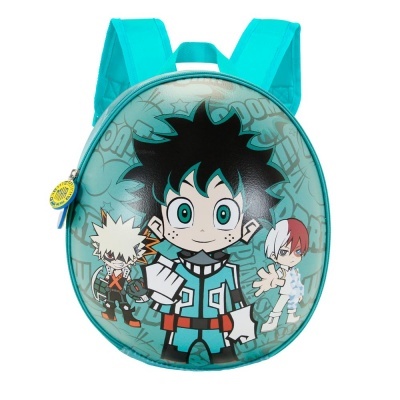 Mochila infantil azul com personagens de desenho animado