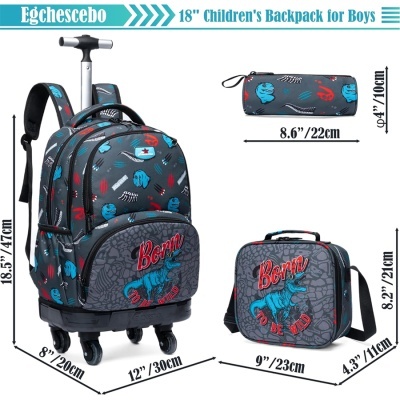Mochila infantil com estojo e lancheira dinossauros Born TO BE WILD