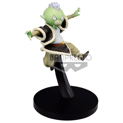 Figura de ação de personagem verde com casaco preto e base redonda preta
