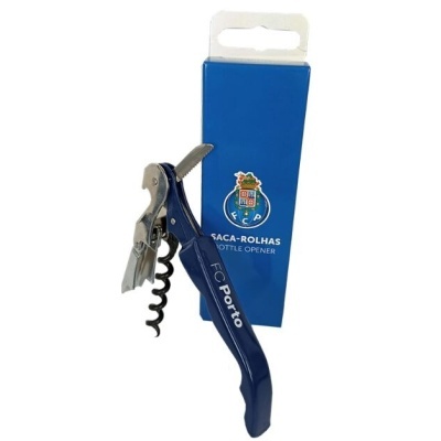 Saca-rolhas azul do FCP com embalagem azul