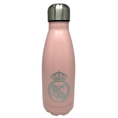 Garrafa térmica rosa com logótipo do Real Madrid
