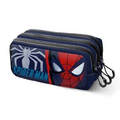 Necessaire azul escuro com estampa do Spider-Man e texto SPIDER-MAN.