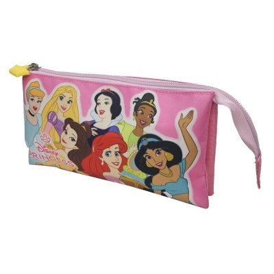Estojo cor-de-rosa com personagens Disney Princess impressas