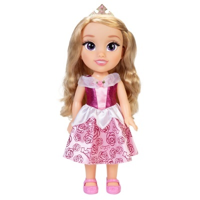 Boneca princesa com vestido rosa e coroa dourada