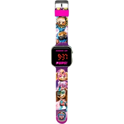Relógio digital infantil com bracelete colorida e personagens animados
