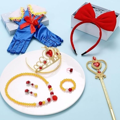 Conjunto infantil de fantasia com acessórios coloridos e brilhantes