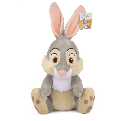 Pelúcia do personagem Thumper da Disney com orelhas rosas e etiqueta Disney Classics