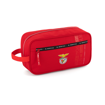 Necessaire vermelha do SL Benfica com fecho e emblema colorido