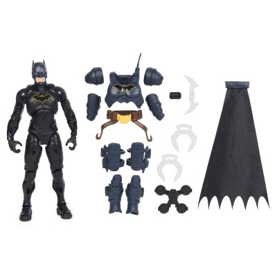 Figura de ação do Batman com peças de armadura e capa destacáveis