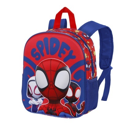 Mochila infantil com tema Homem-Aranha em vermelho e azul
